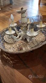 lampadario vitage in ceramica