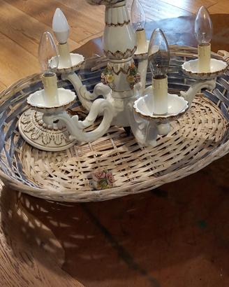 lampadario vitage in ceramica