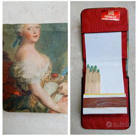 Raro porta fiammiferi minerva d'epoca in raso 