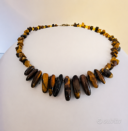 Girocollo etnico in Occhio di Tigre - Stile Boho