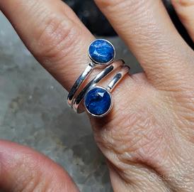 Anello  in argento 925 e zaffiri naturali 