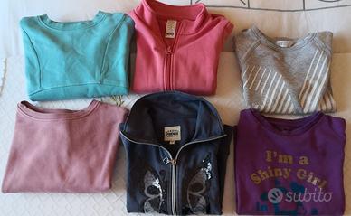 Lotto 6 capi bambina, felpe e maglia, OVS, H&M etc