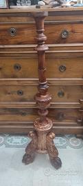 Base Monumentale Candeliere Legno Intagliato