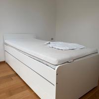 SLÄKT Struttura letto/letto/contenitore, bianco