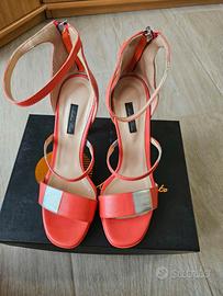 Sandalo Andrea Pinto in pelle corallo