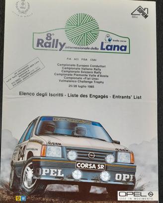 Rallye della Lana 1985 Elenco Iscritti elenco iscr