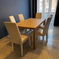 Tavolo Allungabile Wood 160-240 cm + 6 Sedie Ecop