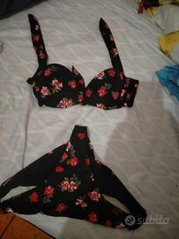 Bikini donna nero a fiori taglia M - mai usato