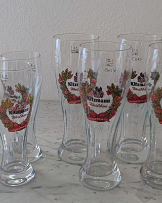 Set 6+6 bicchieri birra Kitzmann vintage 