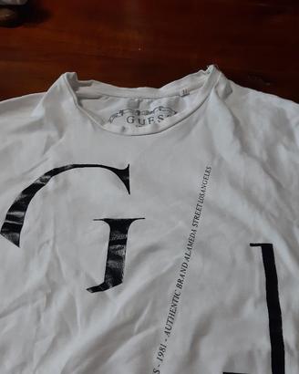 T-shirt GUESS originale bianca taglia S bambino