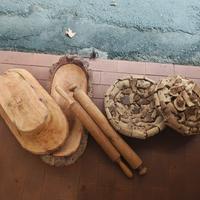 Cestini sughero porta frutta legno