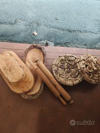 Cestini sughero porta frutta legno