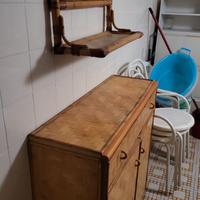 Armadietto x bagno + specchiera in bambu