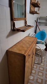 Armadietto x bagno + specchiera in bambu