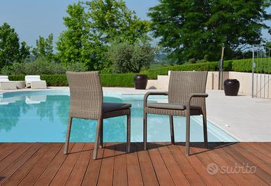 Sedia per esterni in rattan sintetico