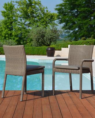 Sedia per esterni in rattan sintetico