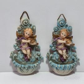 Coppia di Acquasantiere con Angioletti XX Secolo