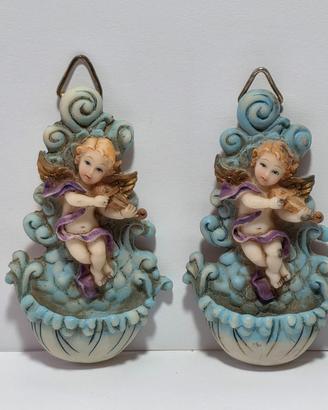 Coppia di Acquasantiere con Angioletti XX Secolo