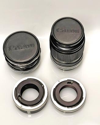 Canon obiettivi FL 28mm 135mm anelli prolunga