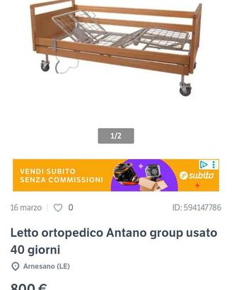 Letto ortopedico elettrico 