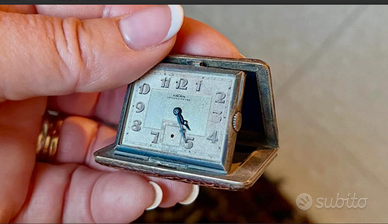 RARITA:VULCAINorologioVIAGGIOpieghevoleARGENTO'800