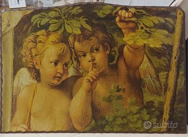 Stampa su legno raffigurante Putti