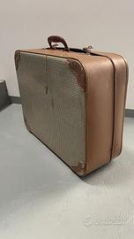 Valigia vintage retro beige marrone 56x46x20