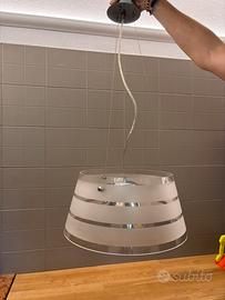 Lampadario vetro satinato