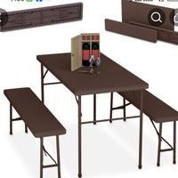 tavolo pieghevole con panche pieghevoli