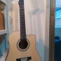 chitarra 12 corde GOLDWOOD supporto e tracolla