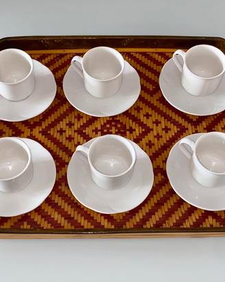 Tazzine caffè con vassoio