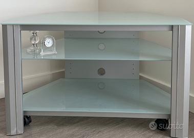 Mobile porta TV in Alluminio e Vetro Satinato