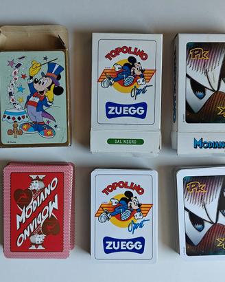 5 mazzi carte da gioco Disney Topolino/PK/Modiano