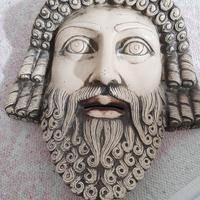 Maschera in gesso greca Zeus