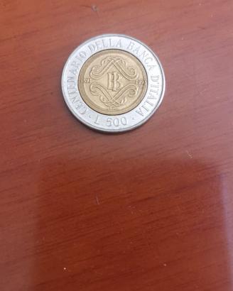 Moneta 500 LIRE CENTENARIO BANCA D'ITALIA
