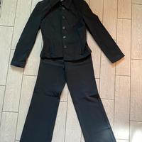 Tailleur giacca e pantalone invernale nero gessato