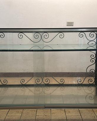 2vetrina / banco espositivo in ferro battuto nero