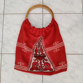 Borsa Vintage in Tessuto rosso 