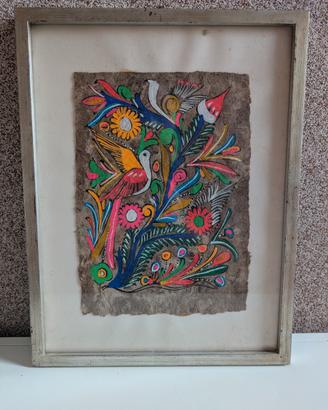 Quadro amate messicano vintage 1973 uccelli