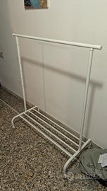 Stand appendiabiti IKEA RIGGA bianco con rotelle