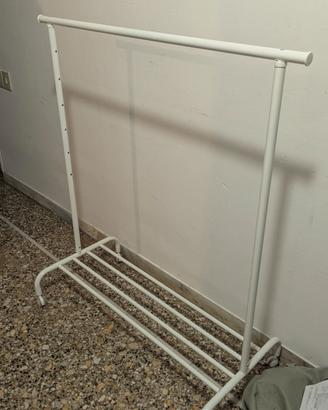 Stand appendiabiti IKEA RIGGA bianco con rotelle