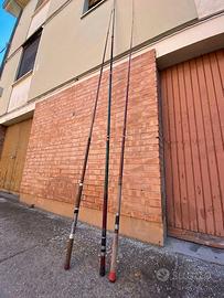 3 canne da pesca a bolognese 3.6 4.5 5 mt vintage