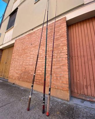 3 canne da pesca a bolognese 3.6 4.5 5 mt vintage
