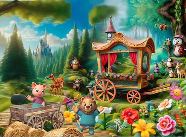 scenografia  fondale  su tessuto