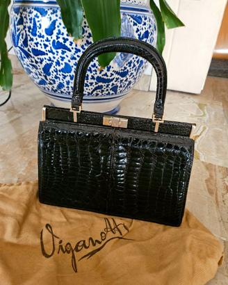Borsa Viganotti in pelle di coccodrillo