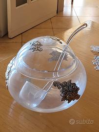 Coppa sangria cristallo e argento 925