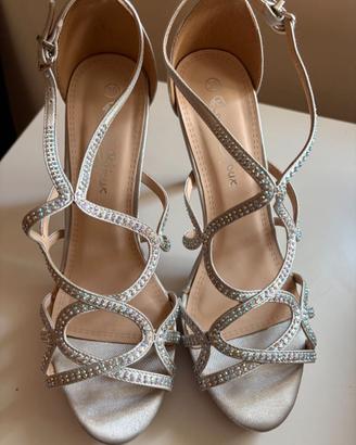 Sandali Rouge Bijoux argento con strass