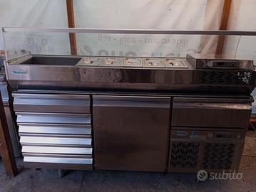 Piano da lavoro pizzeria rifrigerato