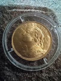 Moneta  oro 20 franchi svizzeri 