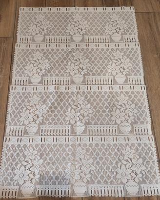Coppia tende uncinetto filet misura 59,5 x90